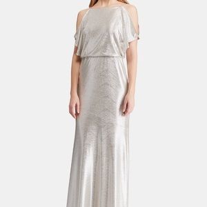 NWT Ralph Lauren silver/gold formal gown - size 6